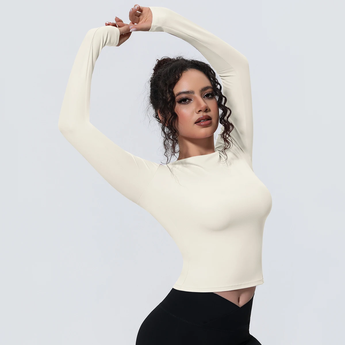 Woman's Yoga Long Sleeved Gym Sports Running Top Slim Breathable Soild Color Fitness Top Running Shirts Gym Top Yoga Sport Top