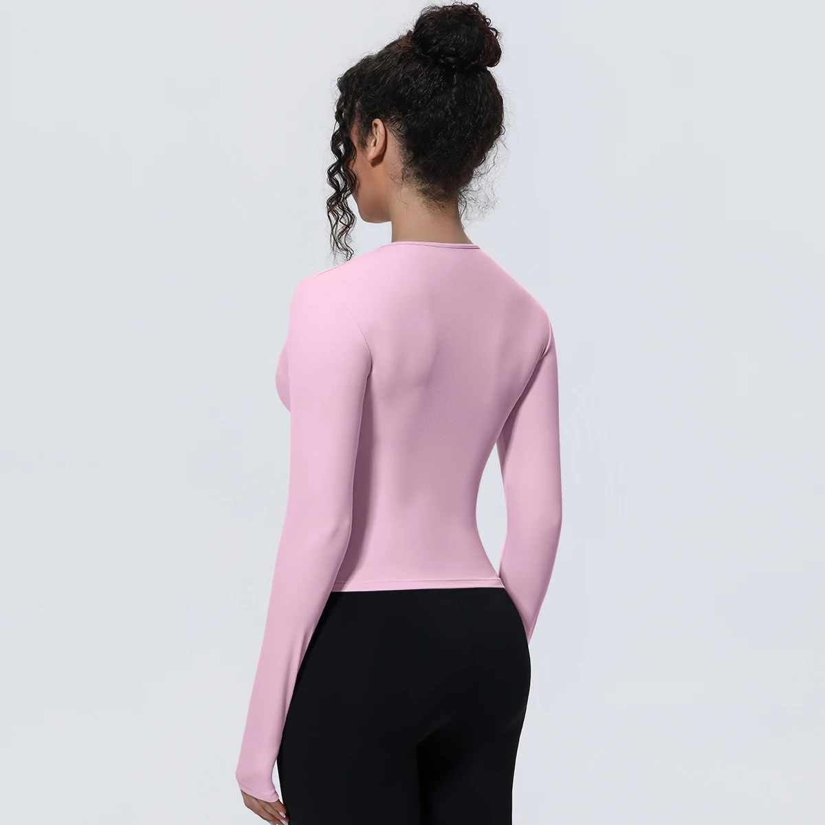Woman's Yoga Long Sleeved Gym Sports Running Top Slim Breathable Soild Color Fitness Top Running Shirts Gym Top Yoga Sport Top