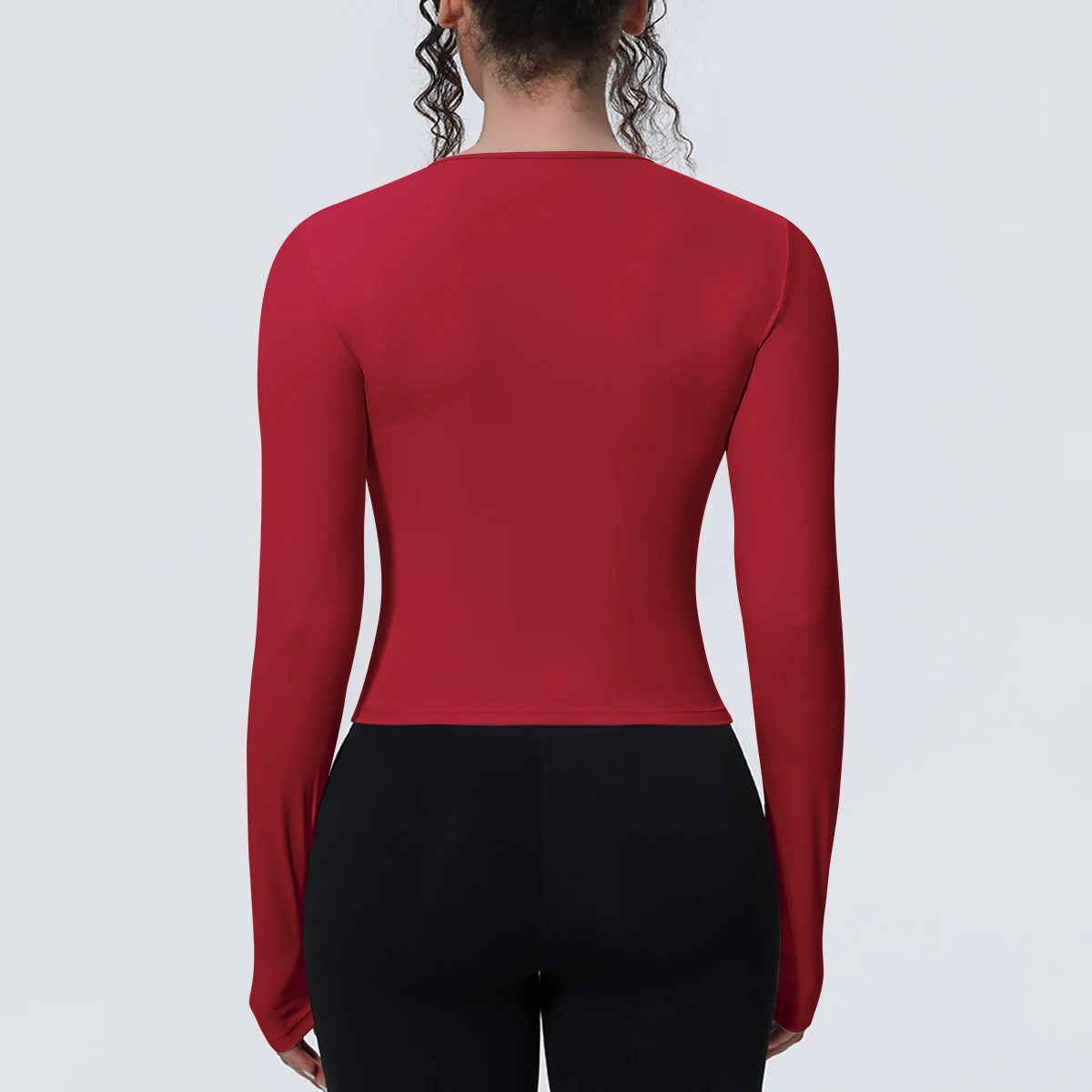 Woman's Yoga Long Sleeved Gym Sports Running Top Slim Breathable Soild Color Fitness Top Running Shirts Gym Top Yoga Sport Top