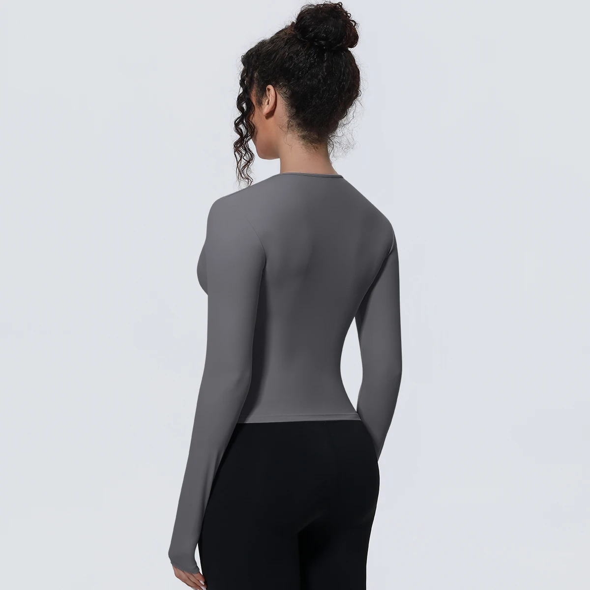 Woman's Yoga Long Sleeved Gym Sports Running Top Slim Breathable Soild Color Fitness Top Running Shirts Gym Top Yoga Sport Top