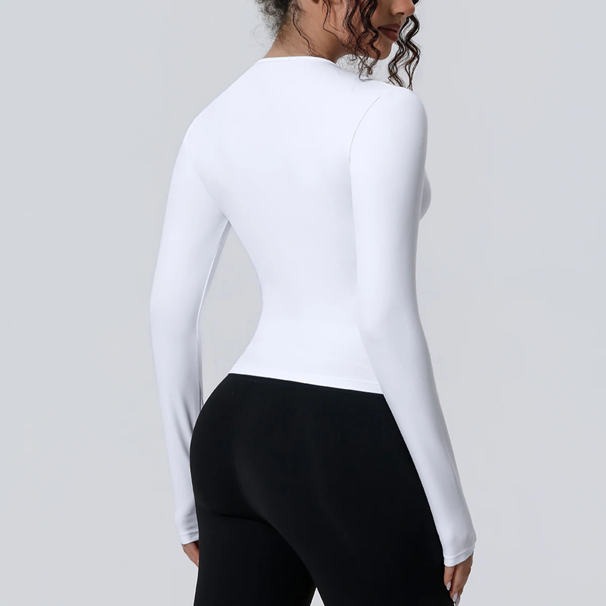 Woman's Yoga Long Sleeved Gym Sports Running Top Slim Breathable Soild Color Fitness Top Running Shirts Gym Top Yoga Sport Top