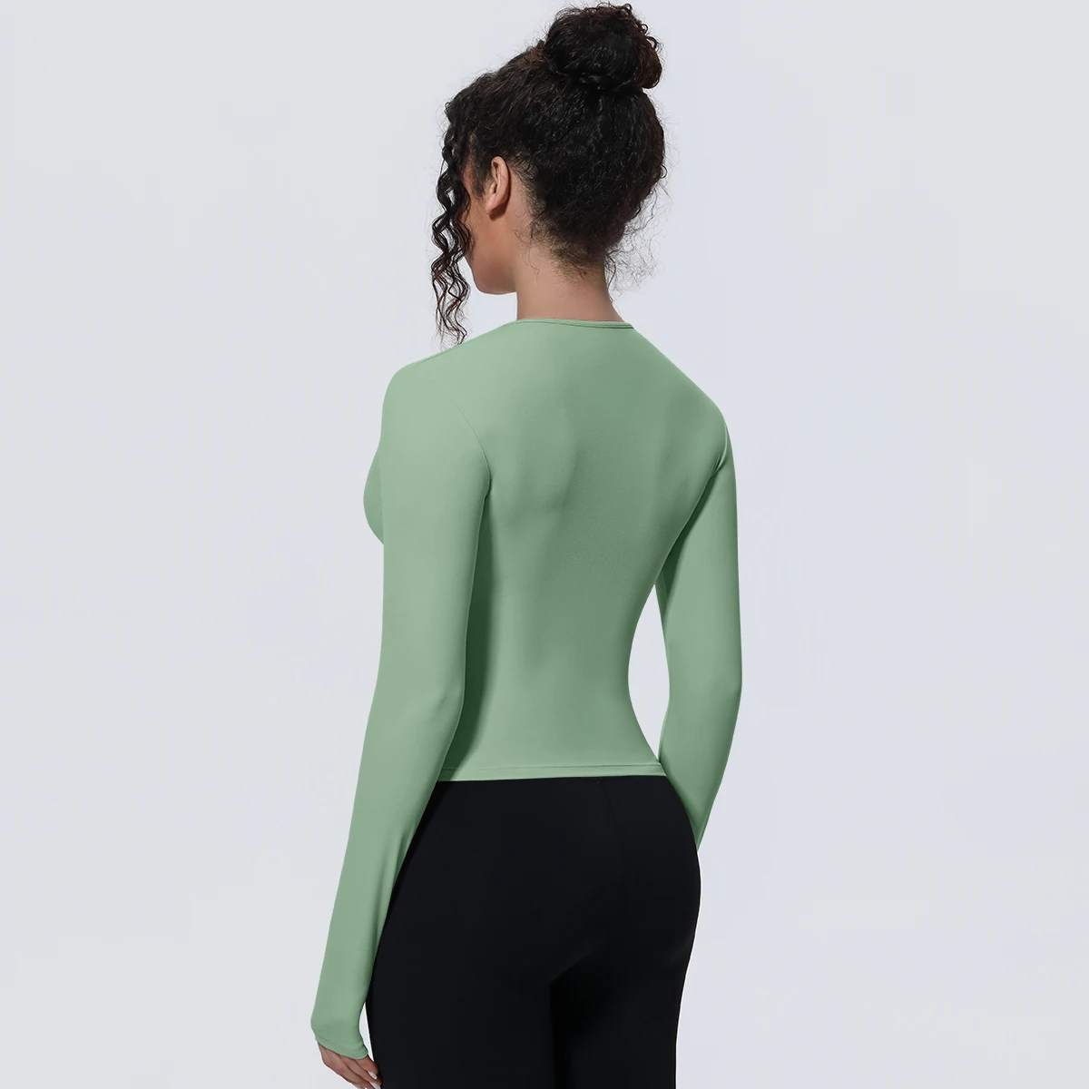 Woman's Yoga Long Sleeved Gym Sports Running Top Slim Breathable Soild Color Fitness Top Running Shirts Gym Top Yoga Sport Top