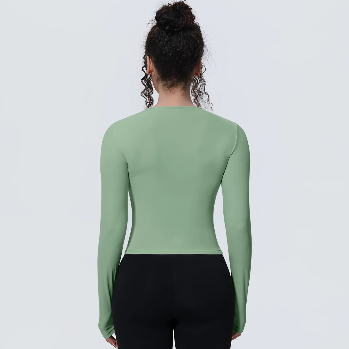 Woman's Yoga Long Sleeved Gym Sports Running Top Slim Breathable Soild Color Fitness Top Running Shirts Gym Top Yoga Sport Top