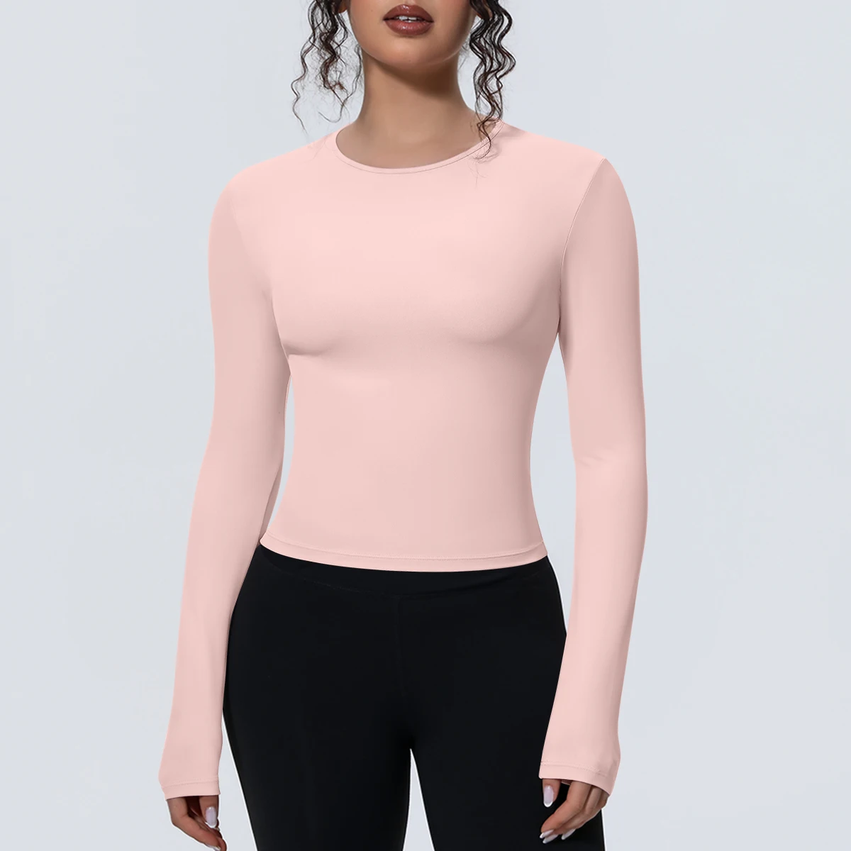 Woman's Yoga Long Sleeved Gym Sports Running Top Slim Breathable Soild Color Fitness Top Running Shirts Gym Top Yoga Sport Top