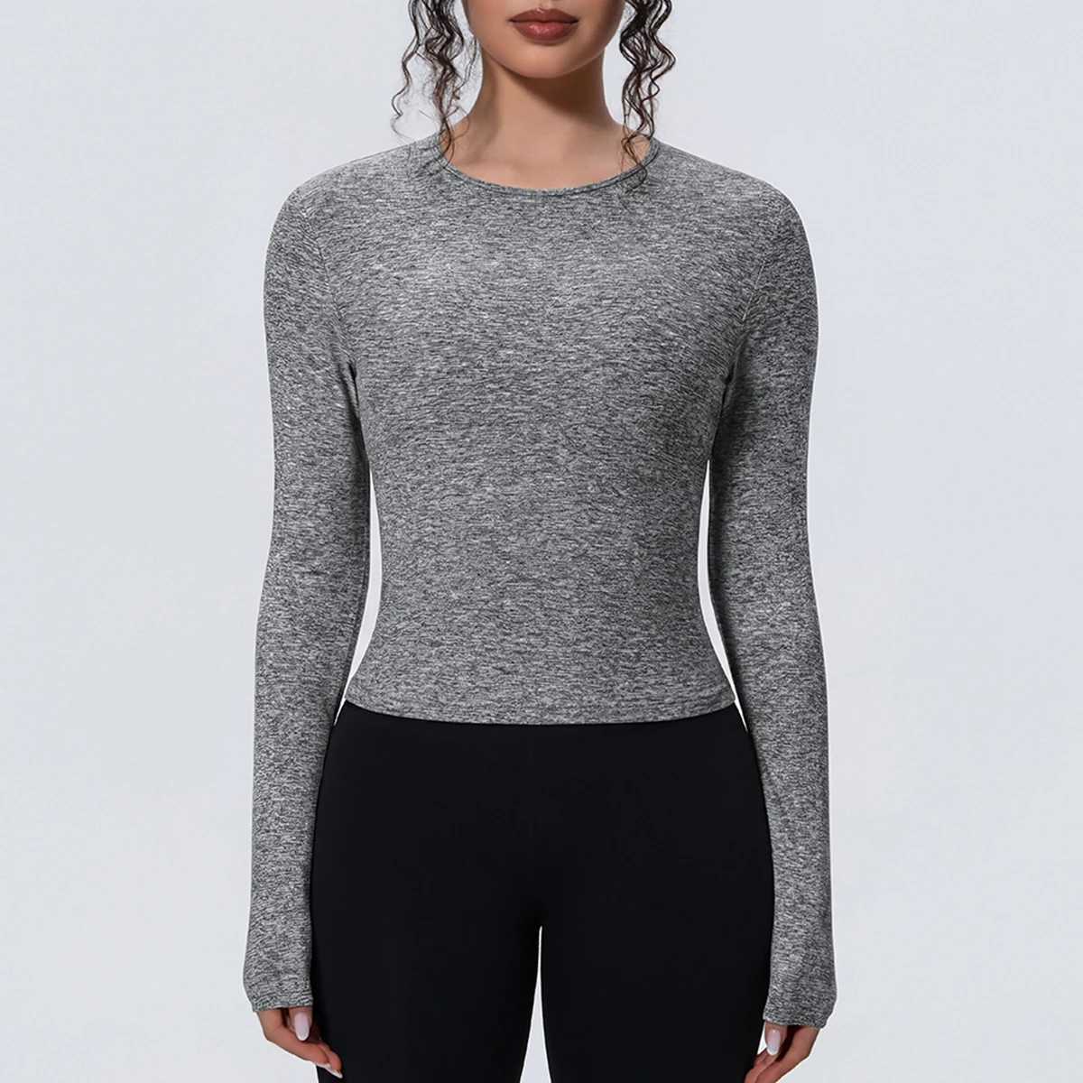 Woman's Yoga Long Sleeved Gym Sports Running Top Slim Breathable Soild Color Fitness Top Running Shirts Gym Top Yoga Sport Top
