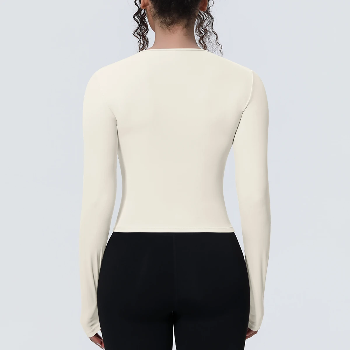 Woman's Yoga Long Sleeved Gym Sports Running Top Slim Breathable Soild Color Fitness Top Running Shirts Gym Top Yoga Sport Top
