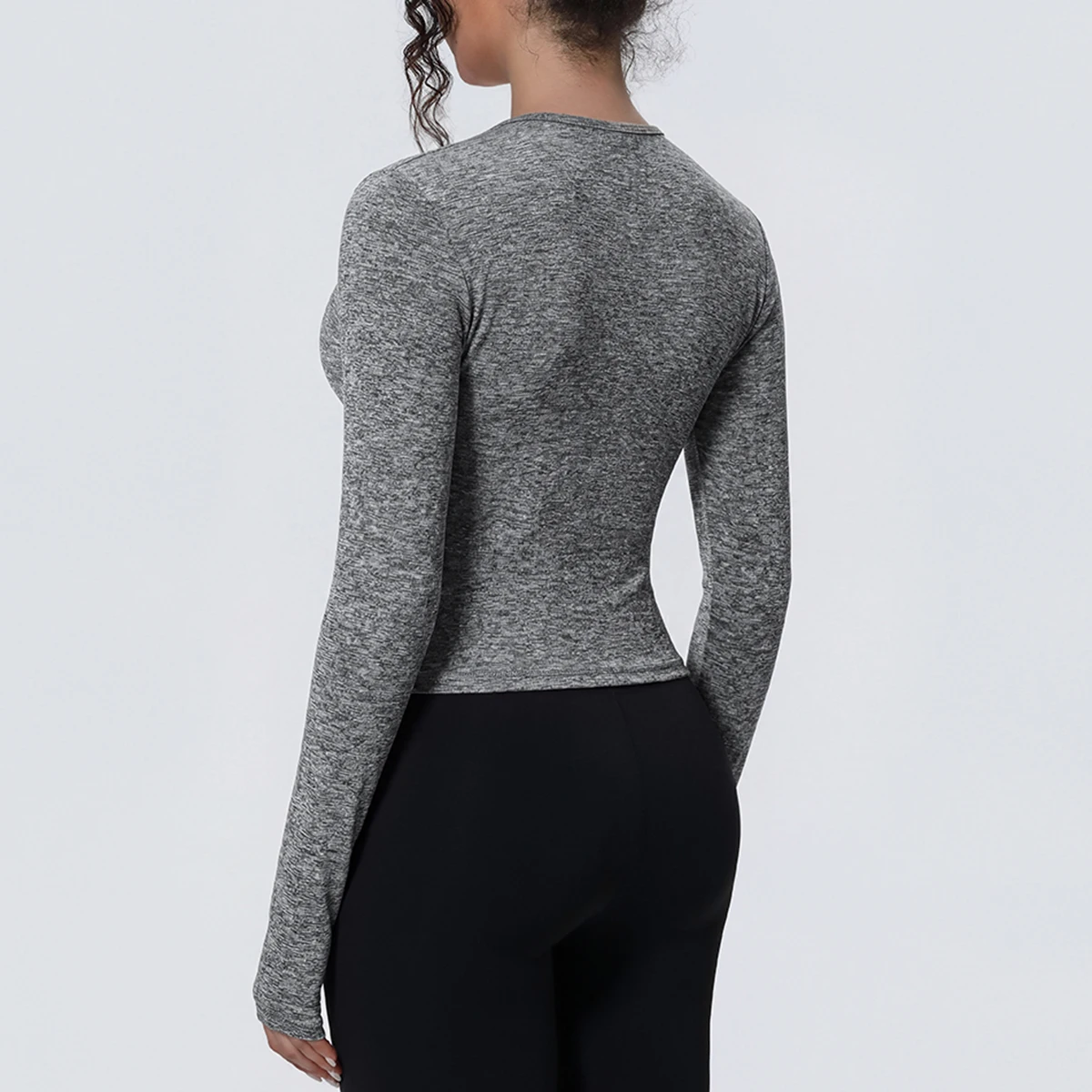 Woman's Yoga Long Sleeved Gym Sports Running Top Slim Breathable Soild Color Fitness Top Running Shirts Gym Top Yoga Sport Top
