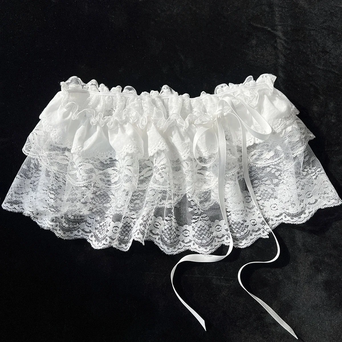 Women Y2K Korean Lace Mini Layered Skirt Streetwear Lace Up Ruffles Harajuku High Waist Pleated Ladies Jupe Skirts Clothes