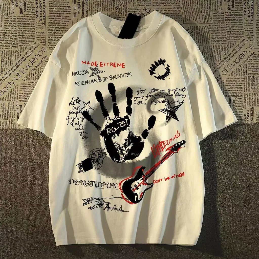 American Vintage Round Neck Short Sleeved T-shirt Men/Women Korean Inst Summer New Top