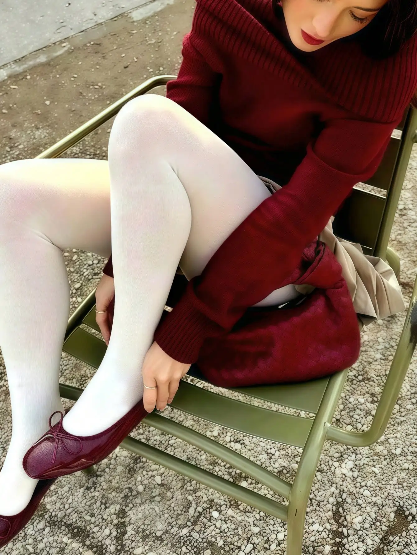Women's ‘Urban Dreamgirl’ Velvet Leggings - Plush Vanilla Fit Modern Silhouette for a Sweet Street Style Statement