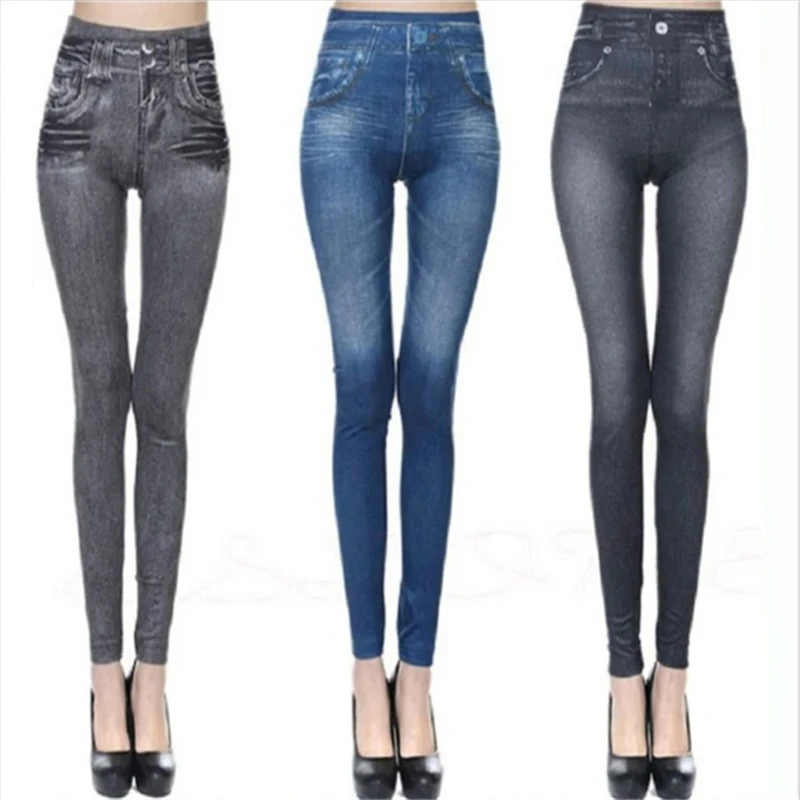 High Waist Ultra Stretch Denim Leggings for Women Slim Fit Lifted Buttocks Tight Pants Comfortable Stretchy Leggings