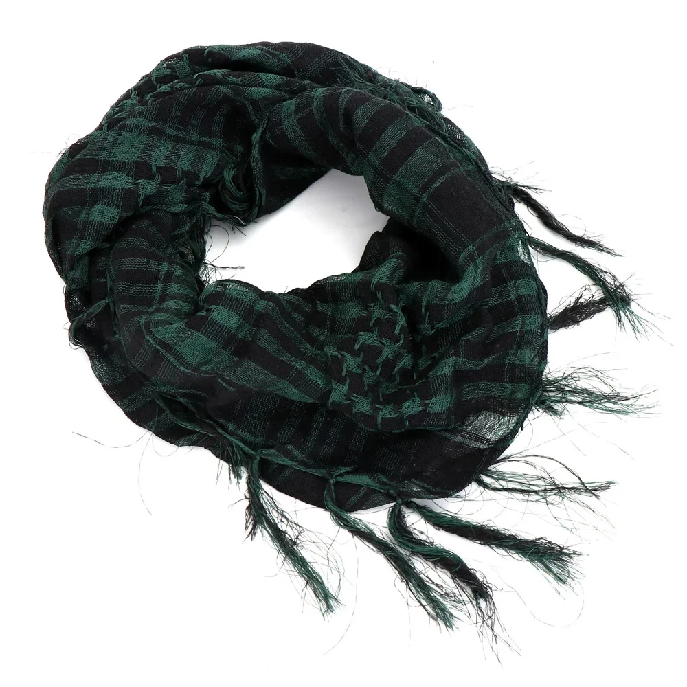 Lightweight Plaid Hijab Scarf for Men and Women Arab Desert Headscarf Soft Tactical Hiking Scarves Unisex Turban Military Shawl