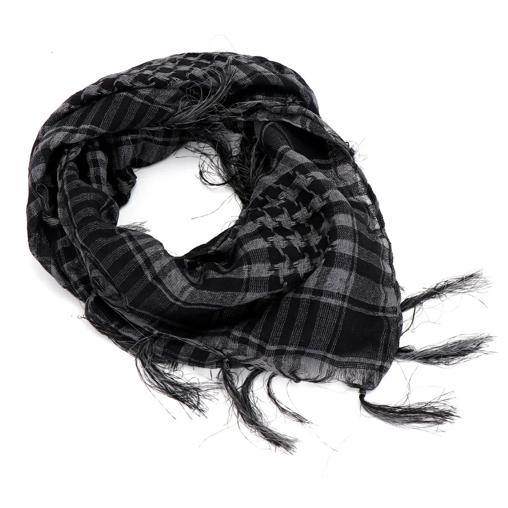 Lightweight Plaid Hijab Scarf for Men and Women Arab Desert Headscarf Soft Tactical Hiking Scarves Unisex Turban Military Shawl