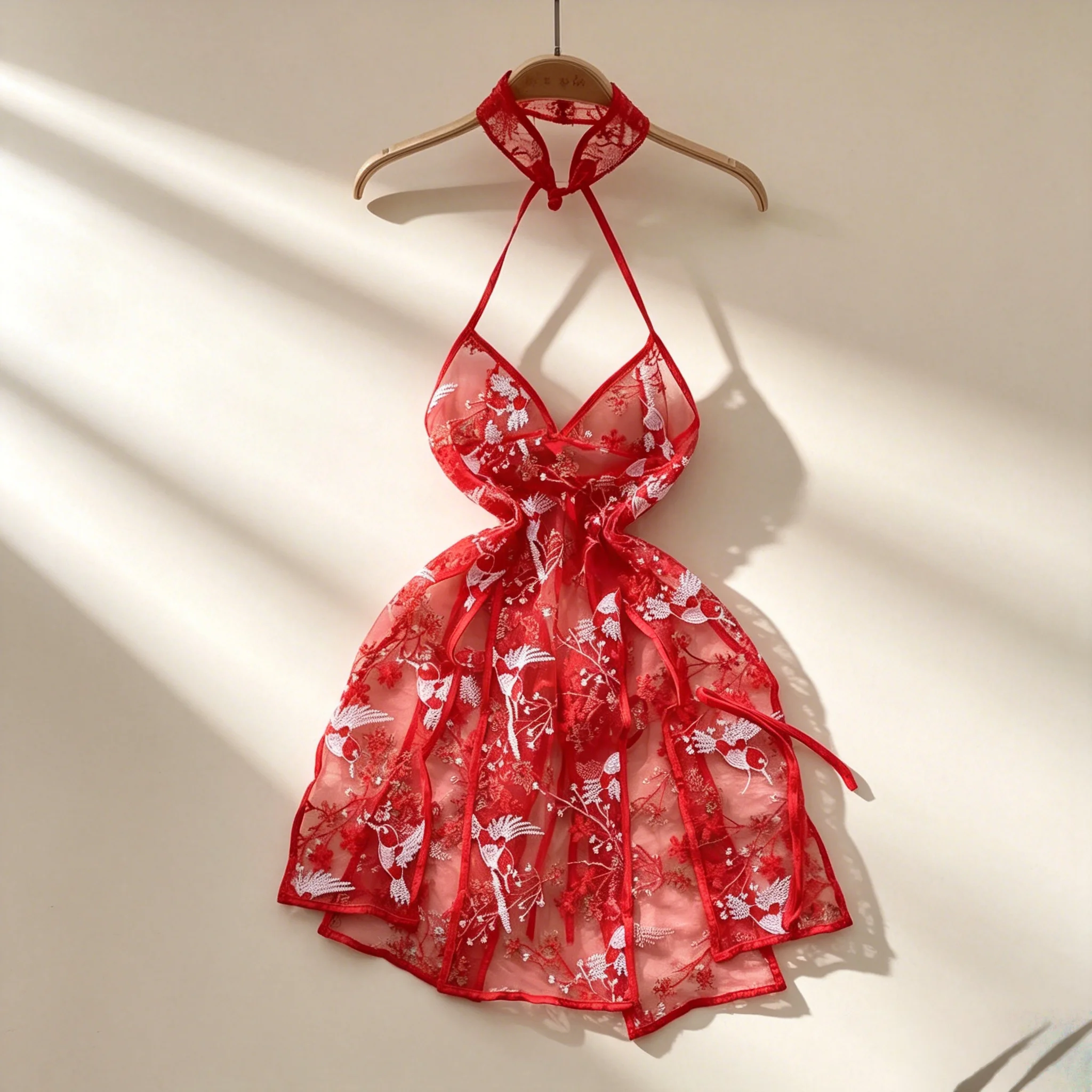 Women's Sexy Mini Dress Lingerie Cosplay Maid Cute Bowknot Lace Hotsweet Casual Dresses Party Club Costume Camisole Mini Dresses