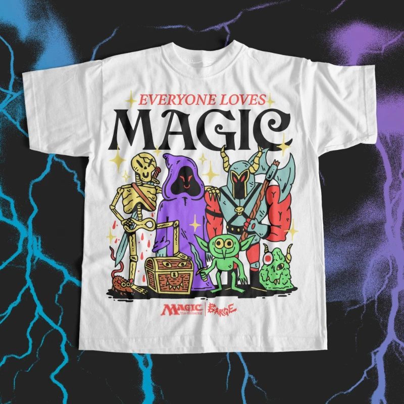 Magic The Gathering Oversized Unisex T Shirt Streetwear Cotton New Retro Short Sleeves Graphic Print T-Shirt Women Men Couples