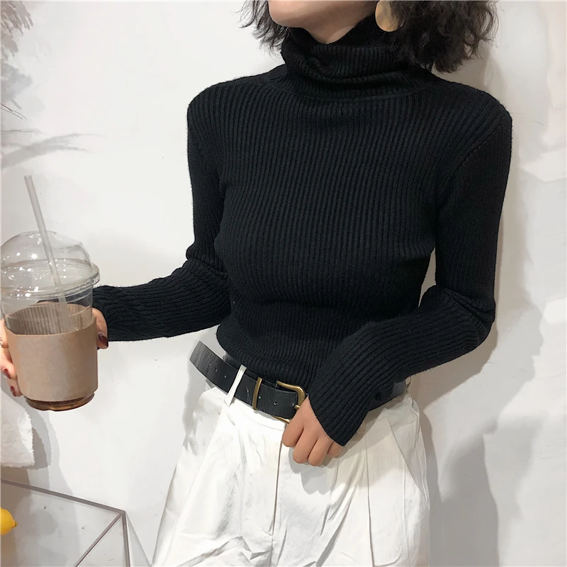 Turtleneck Sweater Womens 2026 Autumn Winter Tops Korean Slim Women Pullover Jumper Knitted Sweater Pull Femme Hiver Truien