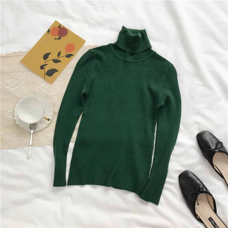 Turtleneck Sweater Womens 2026 Autumn Winter Tops Korean Slim Women Pullover Jumper Knitted Sweater Pull Femme Hiver Truien