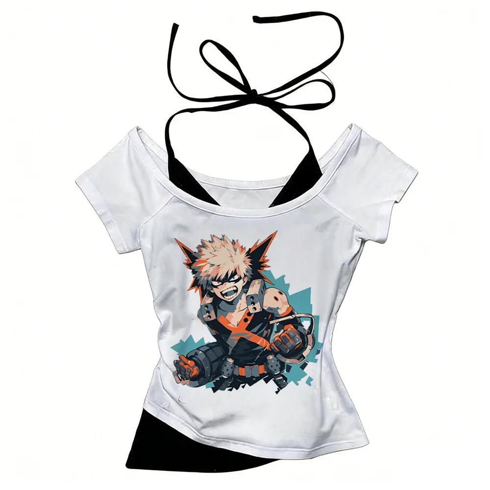 Bakugo tshirt teen Pop Culture Classic Psychedelic hip hop kawaii anime tshirt Y2k women Classic Trendy Graphic