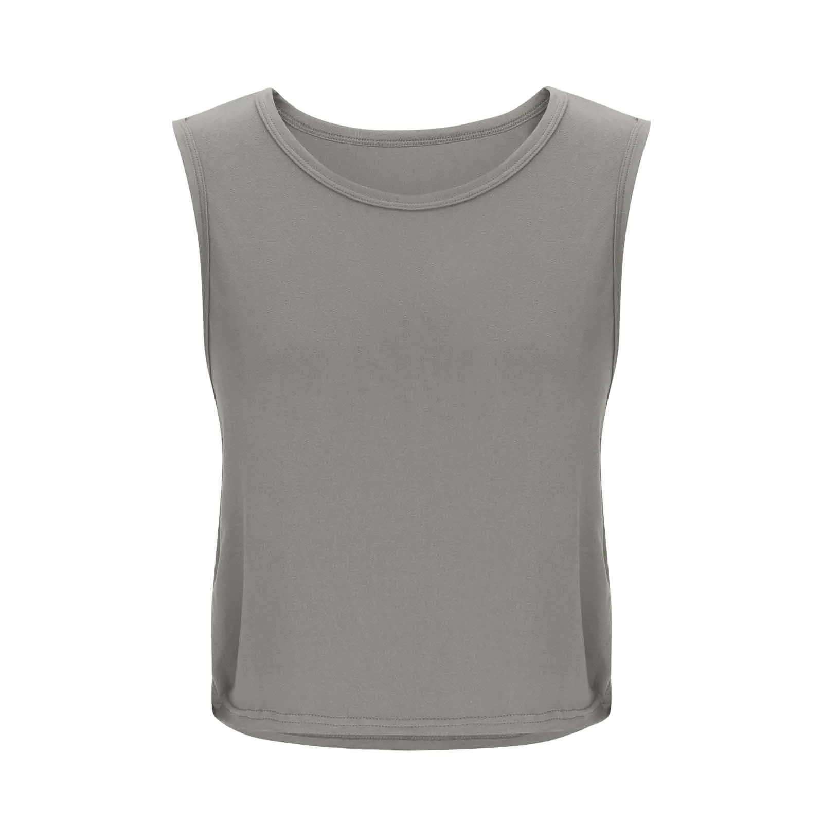 Women Sleeveless Yoga Tops Athletic Vest Breathable Blouse Cover Up Gym Workout Cool T-Shirt Running Short Tank Crop Top