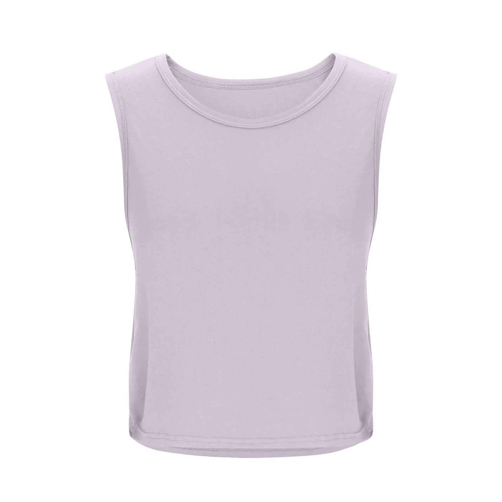 Women Sleeveless Yoga Tops Athletic Vest Breathable Blouse Cover Up Gym Workout Cool T-Shirt Running Short Tank Crop Top