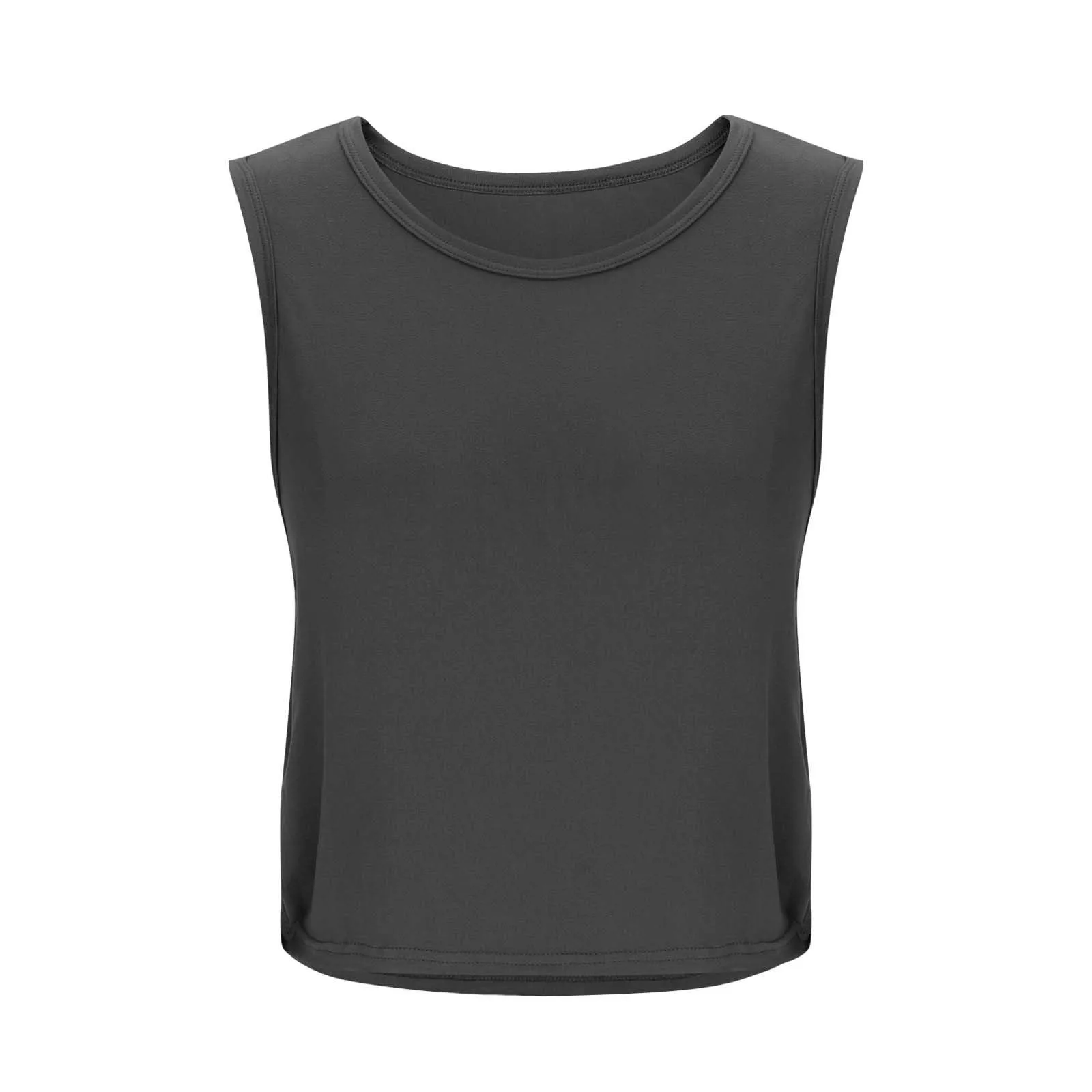 Women Sleeveless Yoga Tops Athletic Vest Breathable Blouse Cover Up Gym Workout Cool T-Shirt Running Short Tank Crop Top