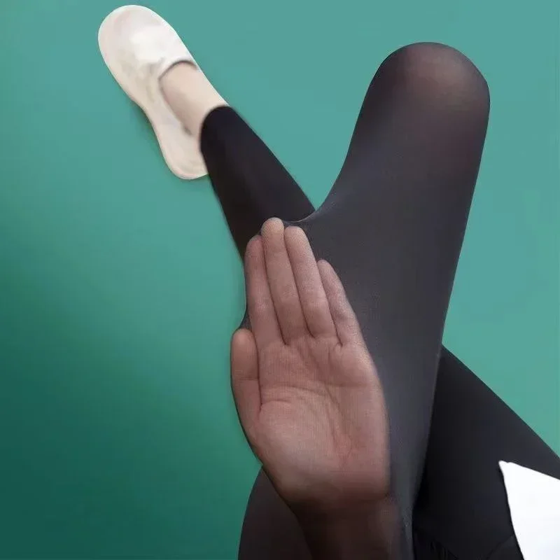 M/L/XL Women Summer Shark Skin Leggings Ice Silk Thin Tummy Control Butt Lift Yoga Pants Seamless with UPF 50+ Protection