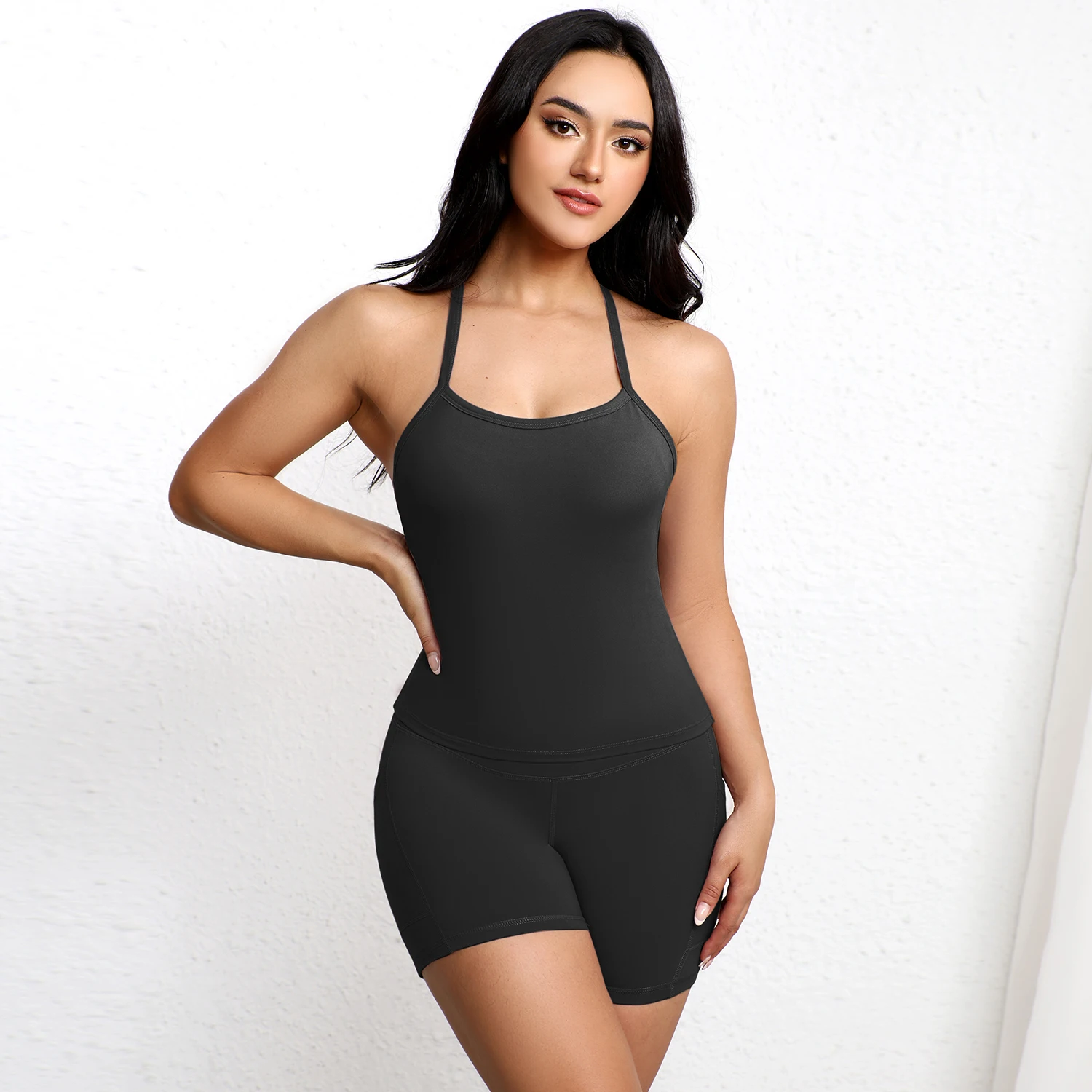 Solid Pocket Shorts Women Fitness Sports Short High Waist Yoga Short Cycling Comprehensive Training Jog Squat Proof