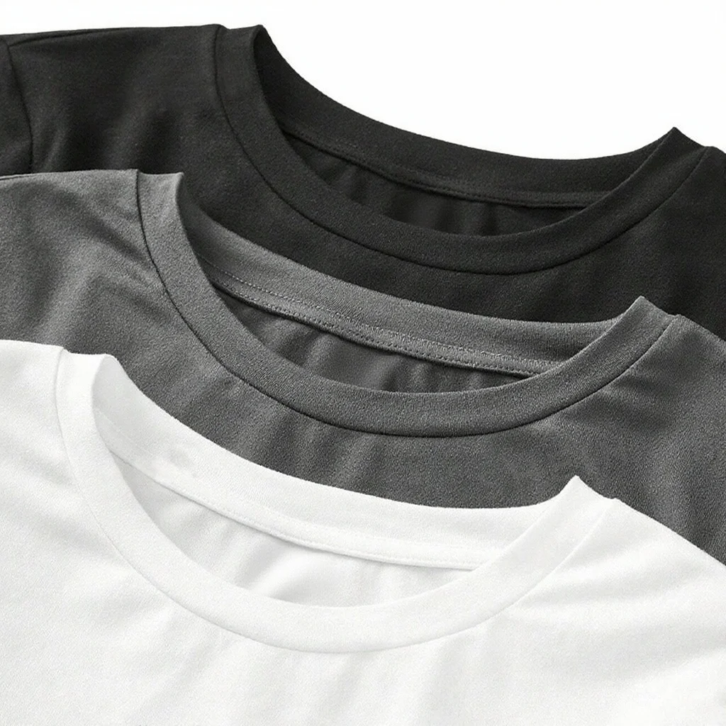 Women's solid-color long-sleeved T-shirt - Polyester knitted fabric, round neck, regular fit, fall-winter style
