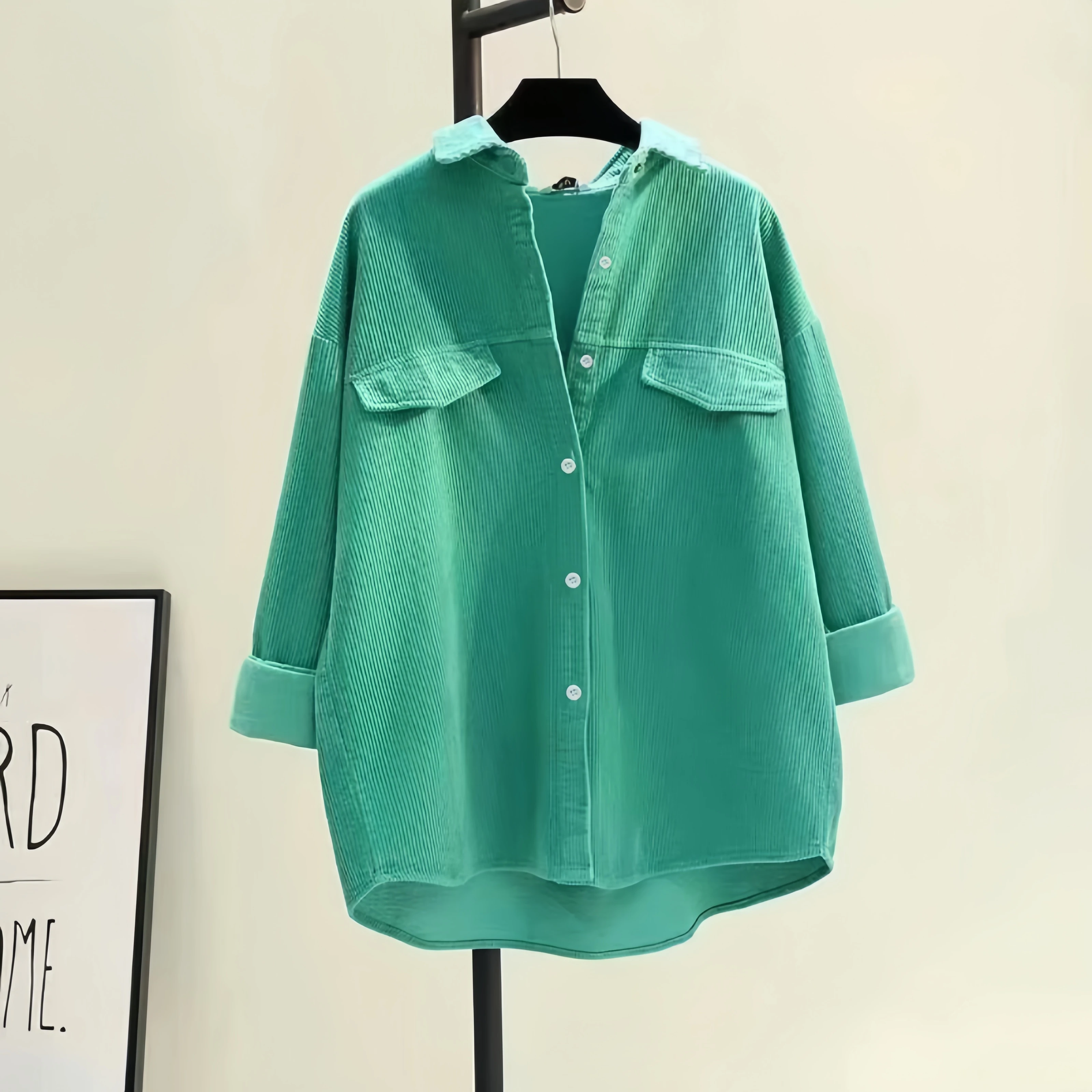 New Autumn Winter Corduroy Loose Shirt&Blouses Long-sleeved Korean Casual Cardigan Women Clothing Fashion Solid Boyfriend Style