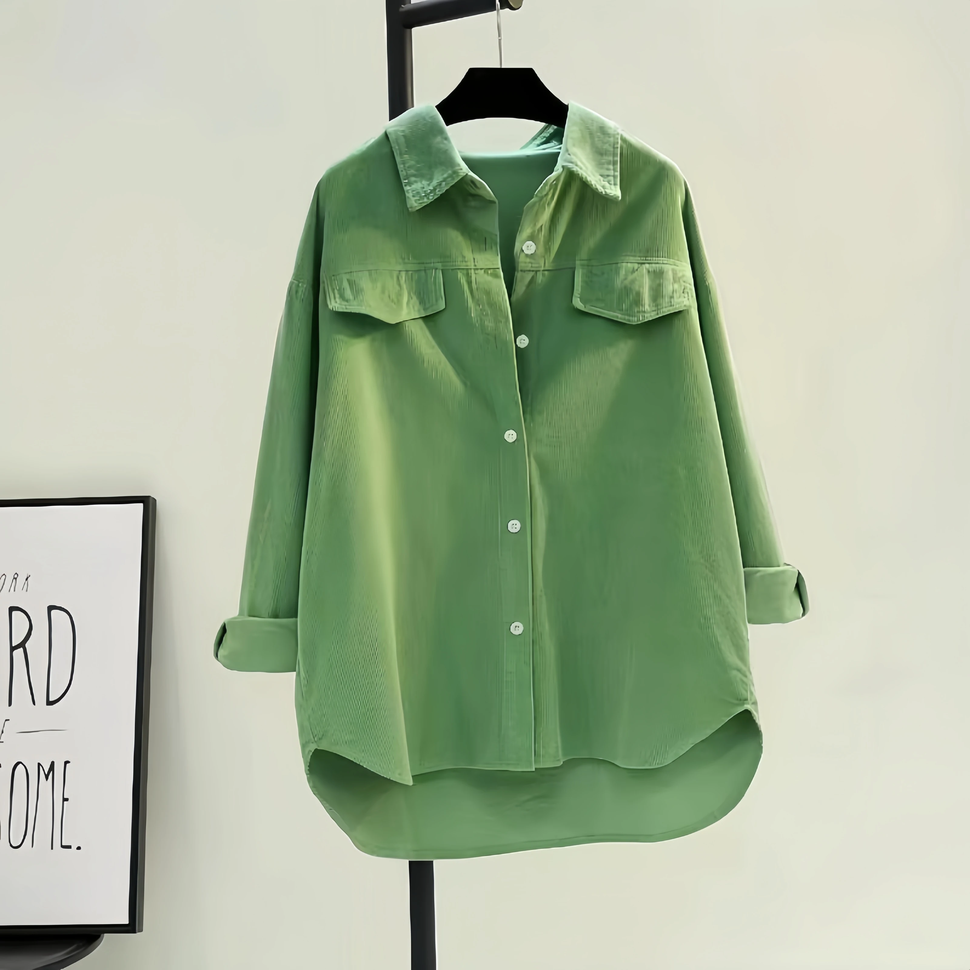 New Autumn Winter Corduroy Loose Shirt&Blouses Long-sleeved Korean Casual Cardigan Women Clothing Fashion Solid Boyfriend Style