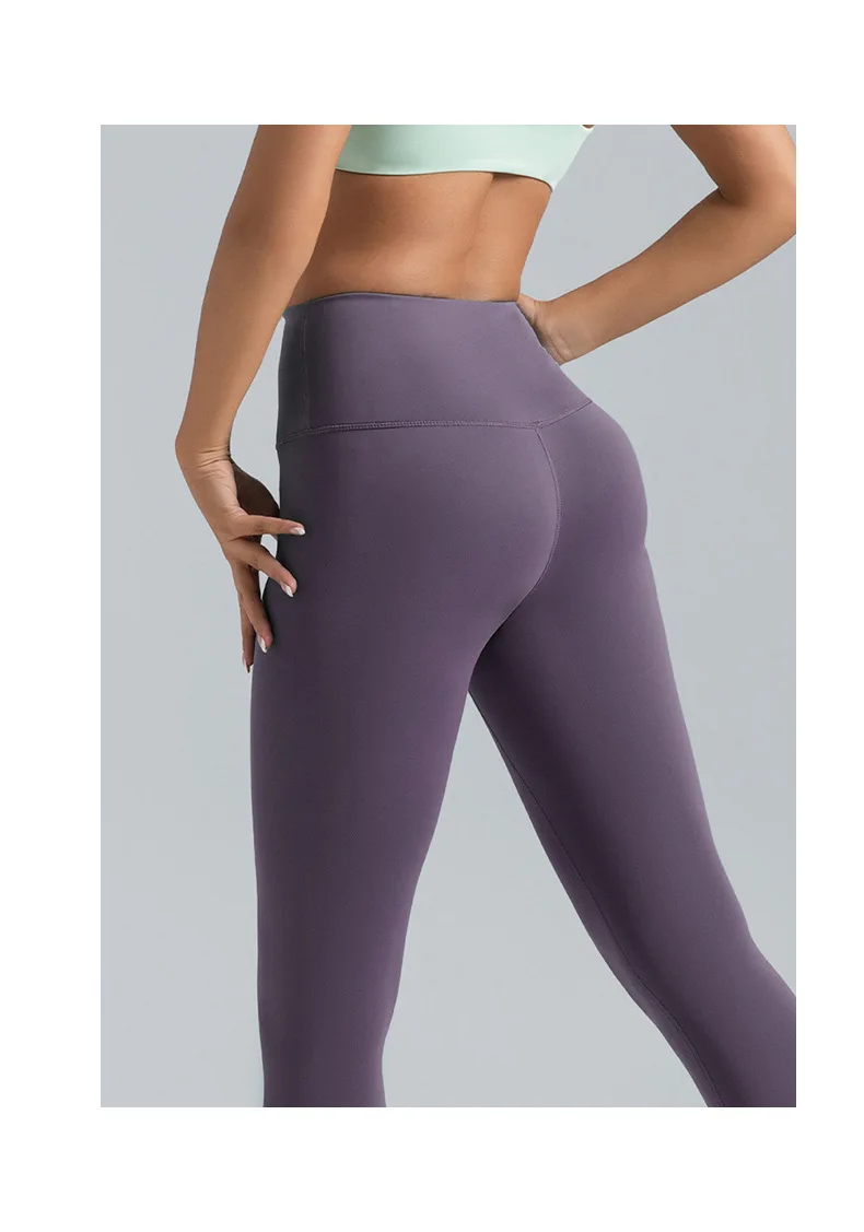 Black Leggings for Women with No T-line High-waisted Hip Lift Yoga Pants with Abdominal Compression and Nude Running Leggings