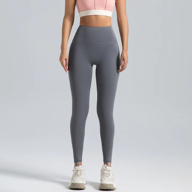 Black Leggings for Women with No T-line High-waisted Hip Lift Yoga Pants with Abdominal Compression and Nude Running Leggings