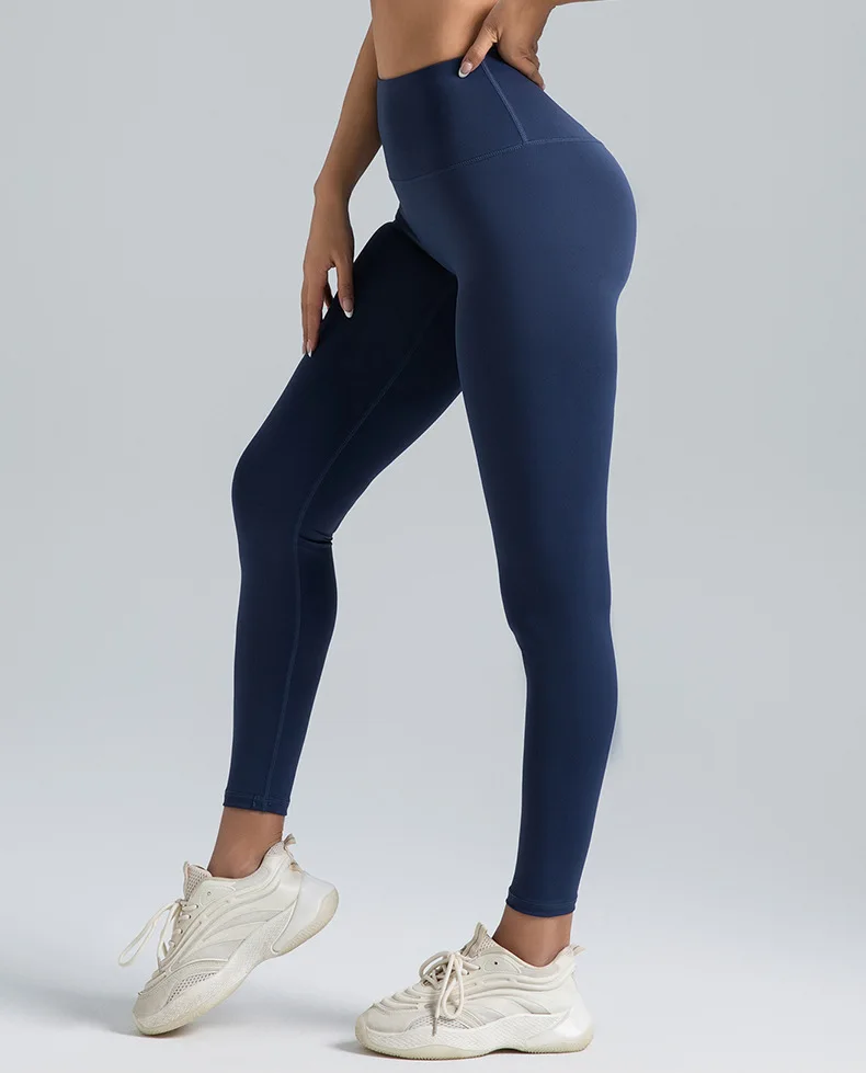 Black Leggings for Women with No T-line High-waisted Hip Lift Yoga Pants with Abdominal Compression and Nude Running Leggings
