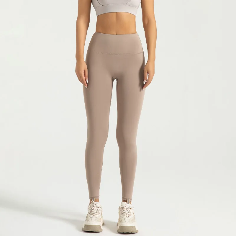 Black Leggings for Women with No T-line High-waisted Hip Lift Yoga Pants with Abdominal Compression and Nude Running Leggings