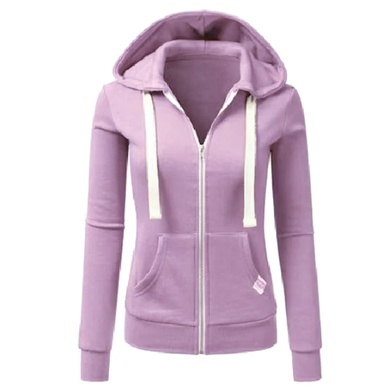 Autumn/Winter New Women'sPersonalized Fashion Sports Hoodie Long Sleeve Drawstring Pocket Zipper Coat Woolen Sweater Top CYXX386