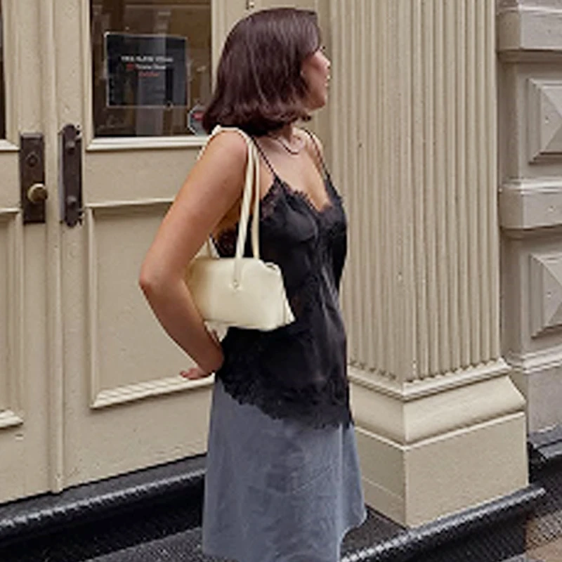 HXAO Lace Asymmetrical Top Women Tanks & Camis Summer 2025 Black Slip Sleeveless Top Ladies y2k Backless Off Shoulder Camisole