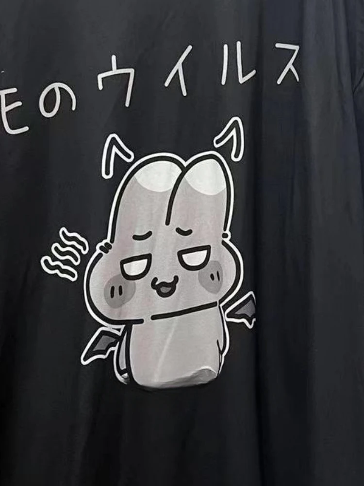 Japanese Y2k Kawaii Tops Women Cartoon Print T-shirt Grunge Fashion Tshirts Girls Streetwear Harajuku Loose Summer Casual Tops