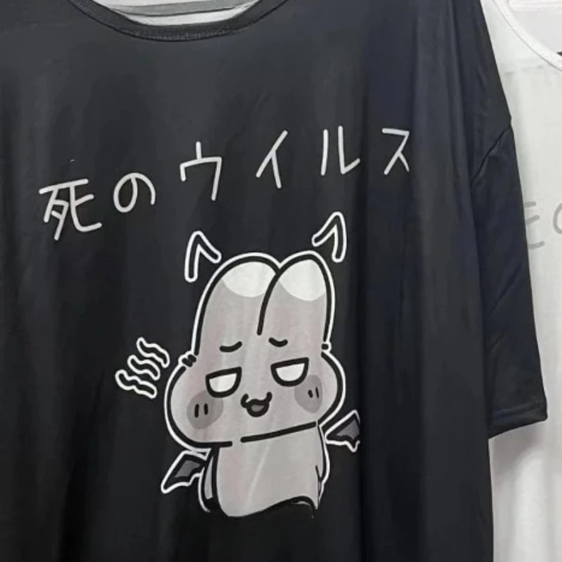 Japanese Y2k Kawaii Tops Women Cartoon Print T-shirt Grunge Fashion Tshirts Girls Streetwear Harajuku Loose Summer Casual Tops