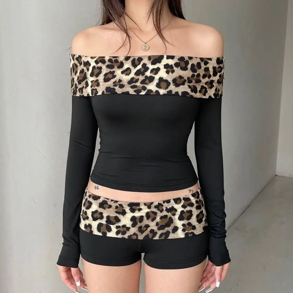 Leopard Print Skinny Shorts Slim Fit High Stretchy Booty Shorts Sexy Design Y2K Aesthetic Low Waist Shorts Summer Outfits