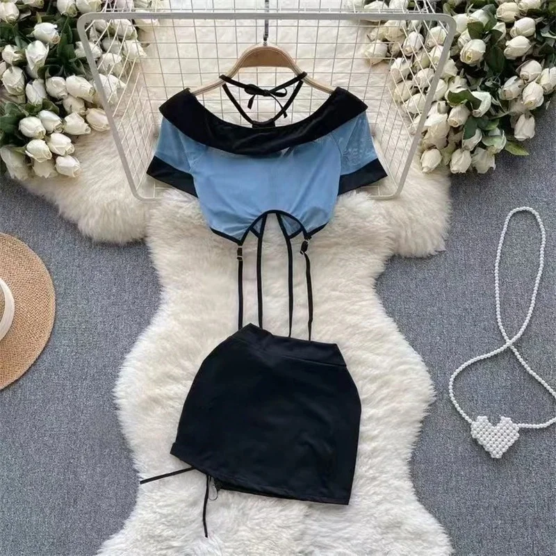 Women Sets Ruffled Apron Shorts Headband Maid Cosplay Costume Rabbit Officer Party Park Performance Sexy Suits Hotsweet Clothes