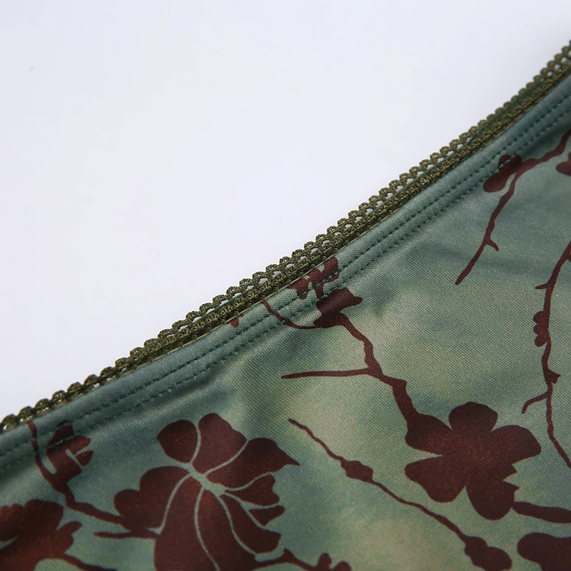 SUCHCUTE Y2K Vintage Floral Printing Midi Skirts Women Harajuku Fairycore Green Straight Maxi Skirt Aesthetic Sweet Girl Clothes