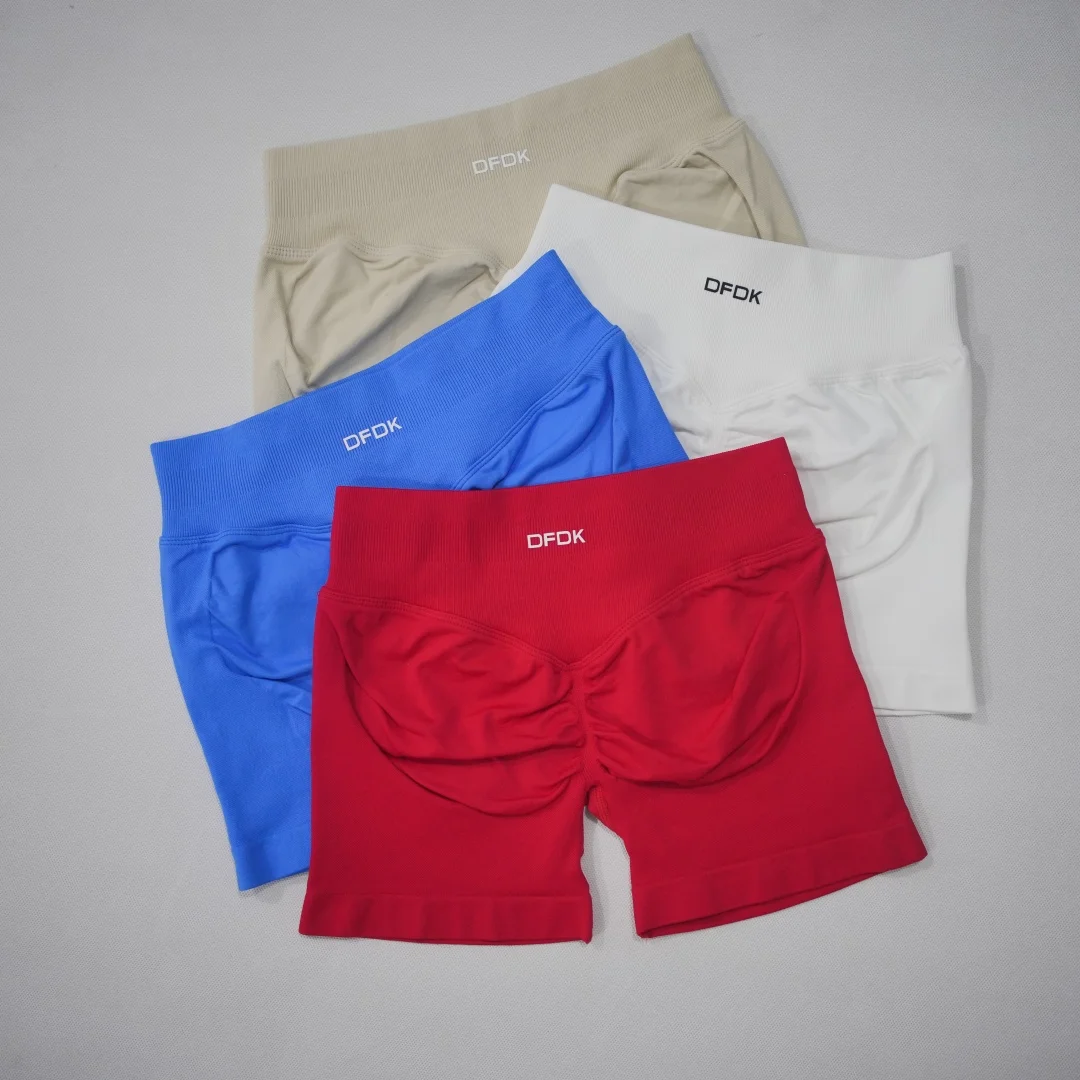DFDK 2026 New Women Scrunch Butt Yoga Shorts High Waist Hip Lifting Push Up Squat Proof Sports Shorts Gym Workout Running Fitnes