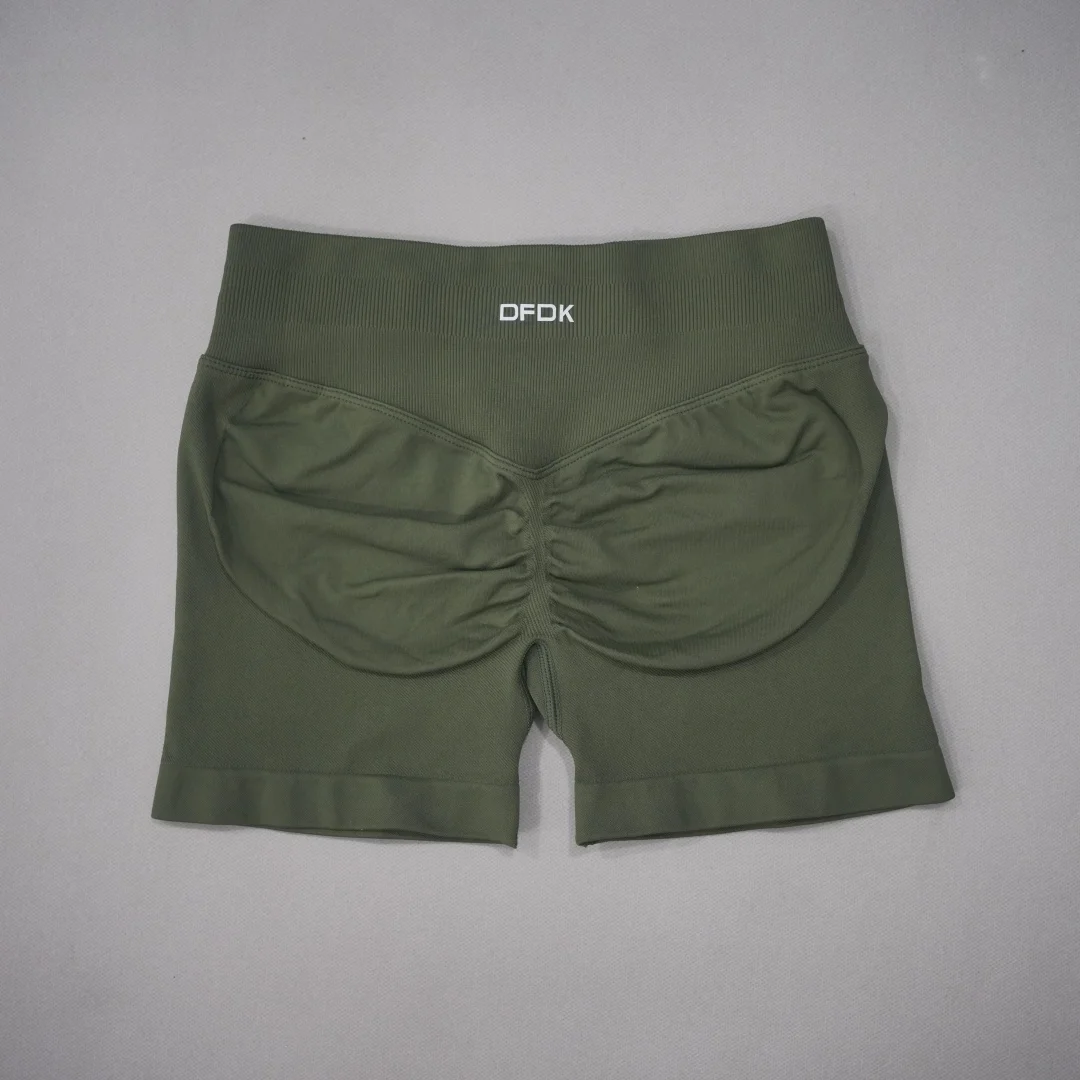 DFDK 2026 New Women Scrunch Butt Yoga Shorts High Waist Hip Lifting Push Up Squat Proof Sports Shorts Gym Workout Running Fitnes