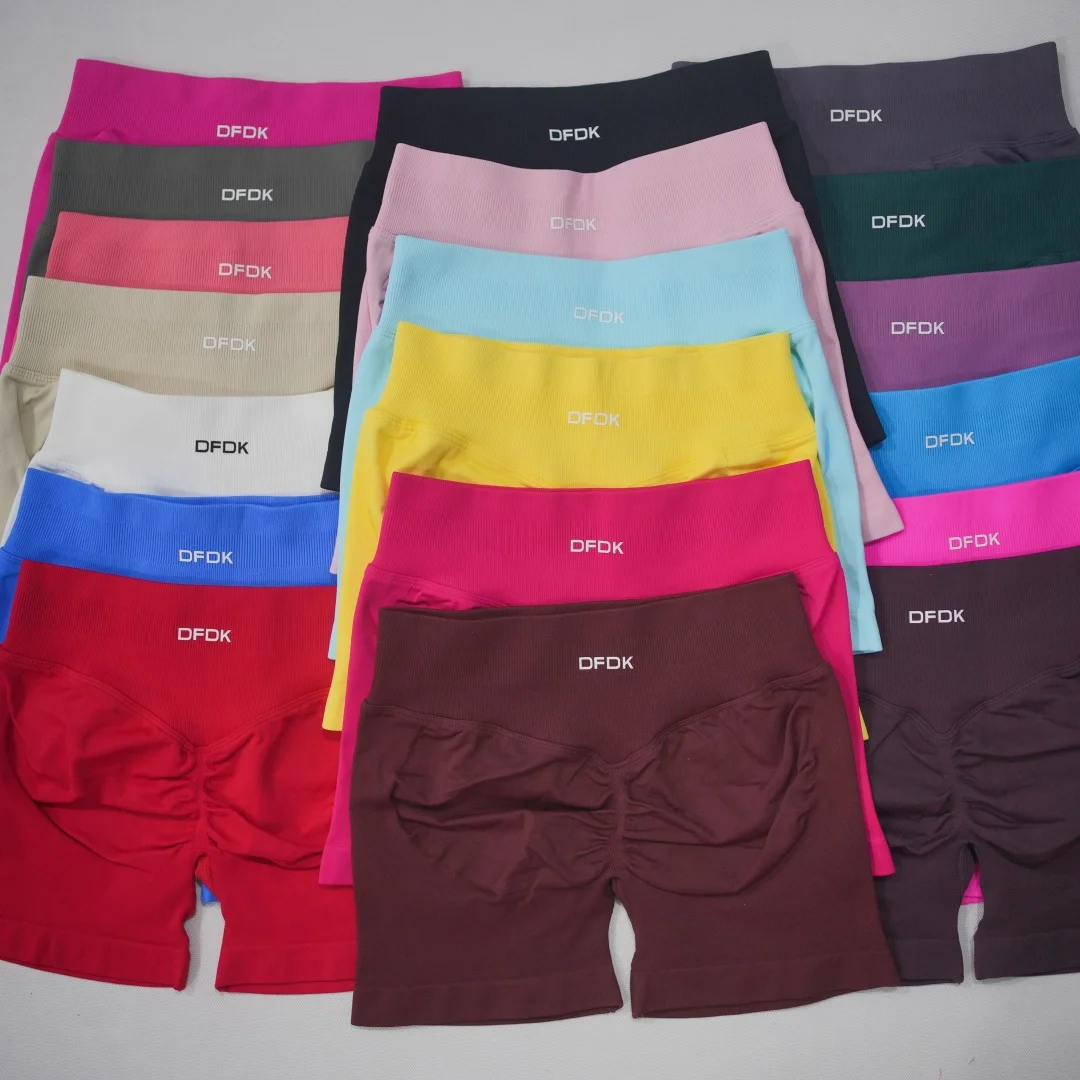 DFDK 2026 New Women Scrunch Butt Yoga Shorts High Waist Hip Lifting Push Up Squat Proof Sports Shorts Gym Workout Running Fitnes
