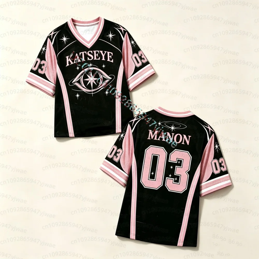 2026 Katseye Concert Unisex Jersey Loose Fashionable Streetwear Yoonchae Lara&Sophia Daniela Fans Tee Summer Men Women T-Shirts