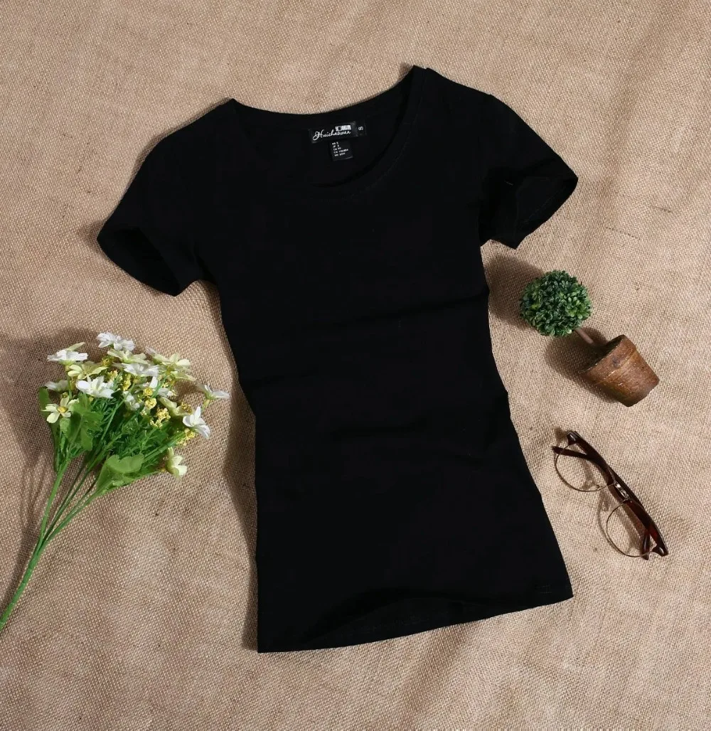 MRMT 2026 Women's T Shirt Casual Women Short Sleeved Slim Solid Color Simple Pure Tees Womens T-Shirt For Female Women T Shirts