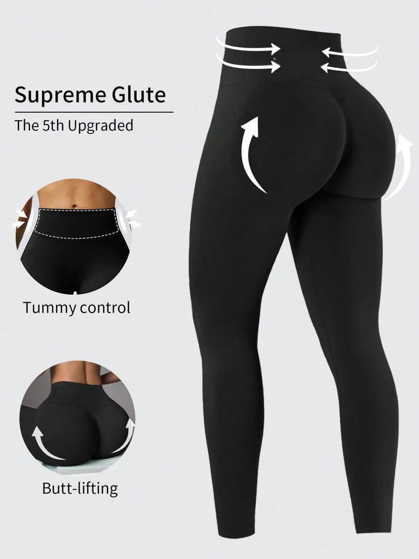 Womens Daily Athletic High Waist Skinny Leggings Tummy Control Hip Lifting Stretch Pants For Yoga Fitness Running Cycling