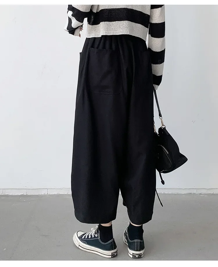 2023 Autumn Casual Harem Pants Women Cotton High Waisted Trousers Retro Loose Bloomers Women's Oversize Pants Baggy Sweatpants