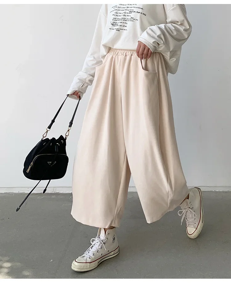 2023 Autumn Casual Harem Pants Women Cotton High Waisted Trousers Retro Loose Bloomers Women's Oversize Pants Baggy Sweatpants