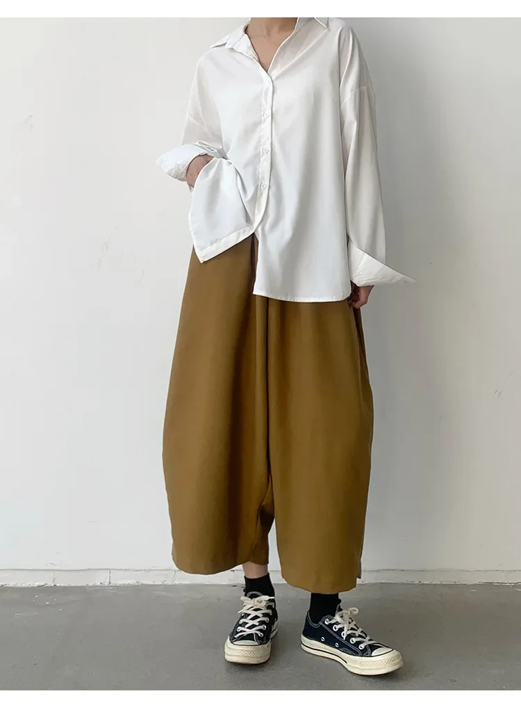 2023 Autumn Casual Harem Pants Women Cotton High Waisted Trousers Retro Loose Bloomers Women's Oversize Pants Baggy Sweatpants